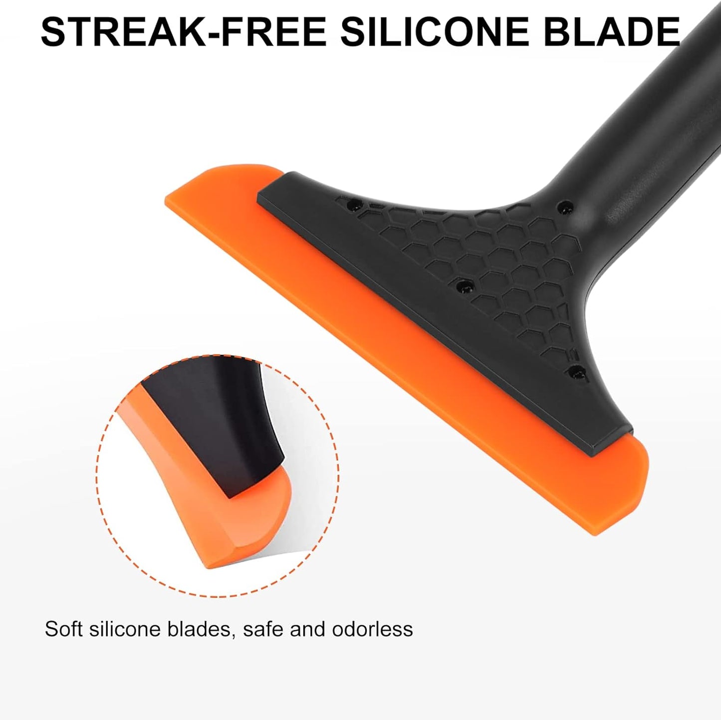 SetSail Shower Squeegee for Glass Doors Small Squeegee for Shower Glass Door Mini Silicone Squeegee for Car Window Cleaning 2 Packs, All Black