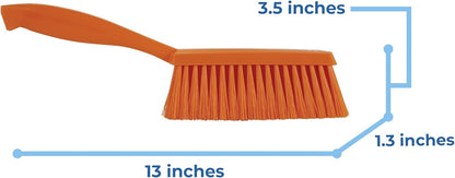 Vikan 45871 Bench Cleaning Brush, Polypropylene/Polyester Soft Bristle Dustpan Brush & Sweeper With Handle, 14-Inch, Pink