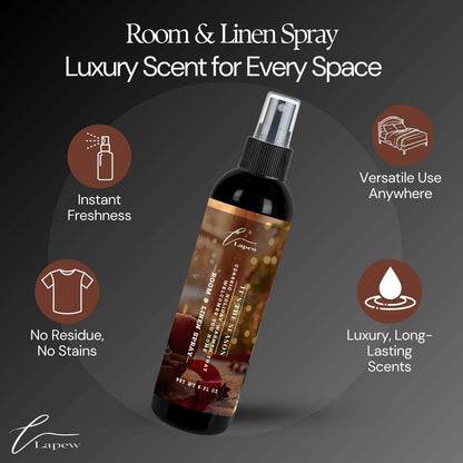 Lapew Room & Linen Spray | Fragrance Mist for Home, Car & Office | Fabric & Air Freshener | Neutralizing Mist | Made in USA | Cozy Cinnamon & Apple - Colors B