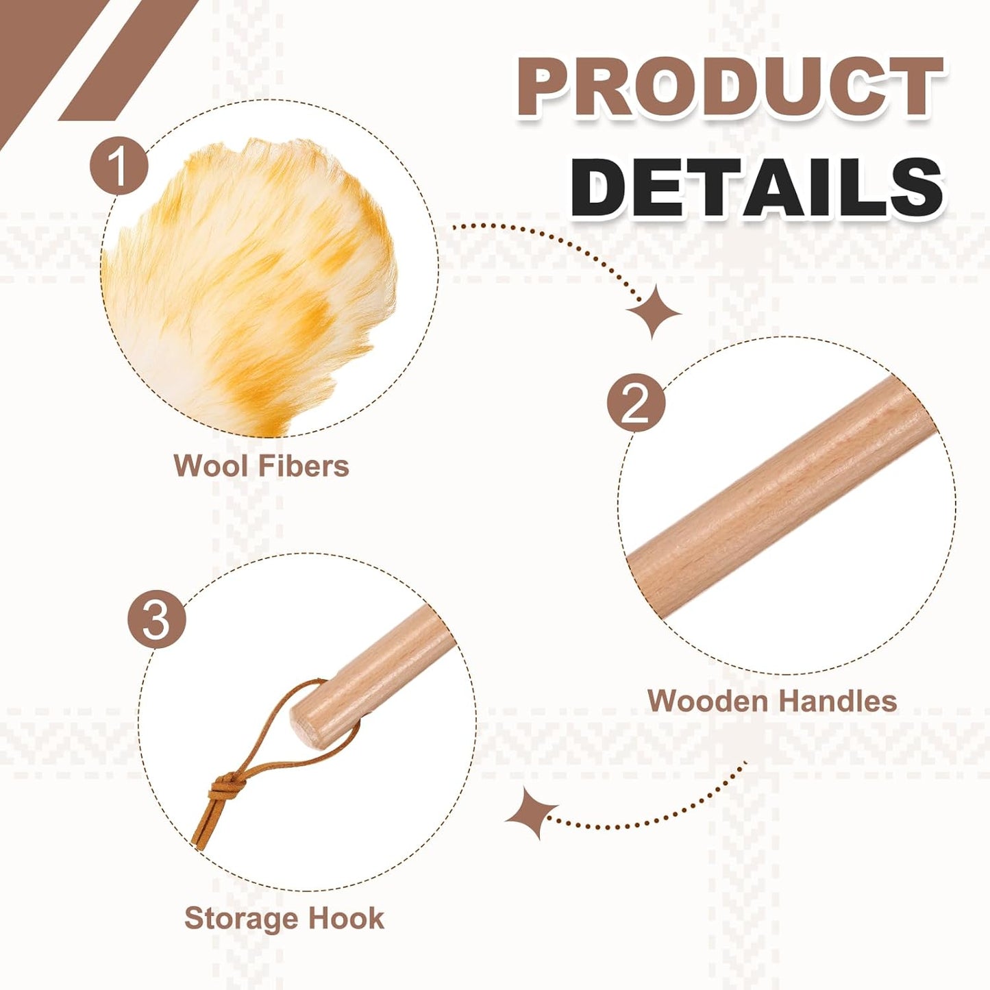 uxcell Wool Duster, 14.2" Natural Feather Cleaner Household Cleaning Duster with Solid Wooden Handle for Cleaning Fans Window Blinds Shelves Furniture, Pink