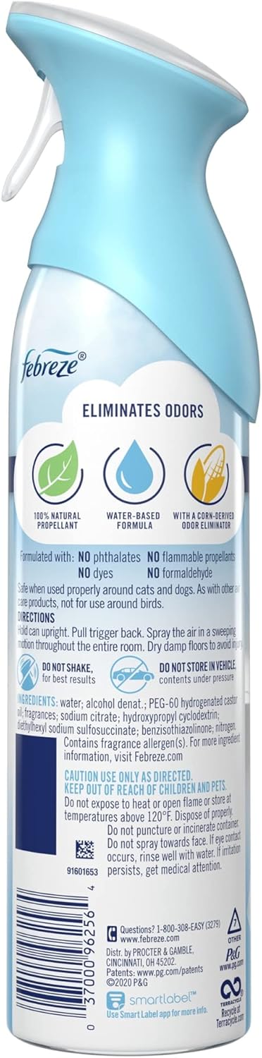Febreze Air Mist Air Freshener Spray, Odor-Fighting Room Spray, Air Fresheners for Home and Bathroom and Kitchen, Aerosol Can, Mountain Scent, Purple, 8.8oz (Pack of 3)