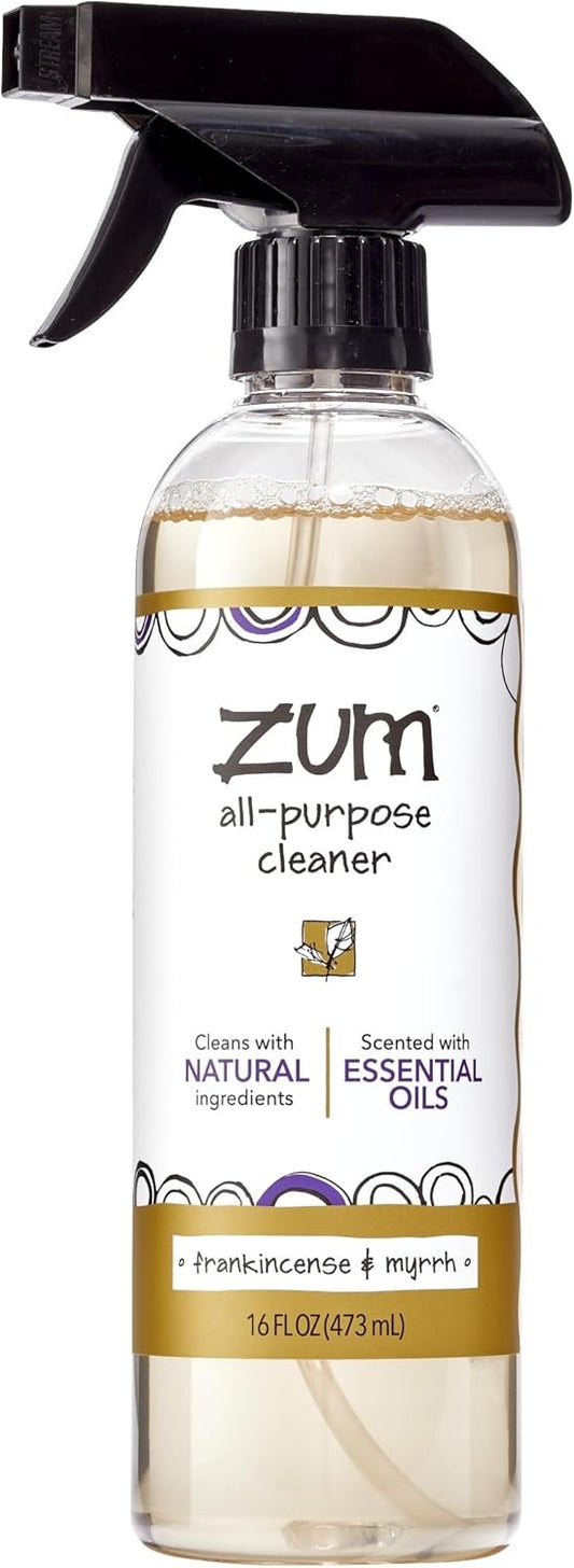 Zum by Indigo Wild All-Purpose Cleaner - Natural Multipurpose Cleaner Made with Essential Oils, Baking Soda & More - Frankincense & Myrrh, 16 fl oz