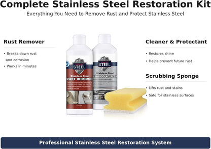 CLEAN MY STEEL Innoshine B570 Stainless Steel Rust Remover and Cleaner, NSF Certified, Approved for Food Contact Areas, 4 oz