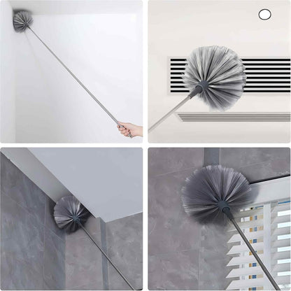 Professional Microfibre Dusters for Cleaning | Duster with Extension 100" | Cobweb Remover Duster Kit with 4 Washable Heads | Bendable Feather Duster for High Ceilings,Fans & Hard-to-Reach Areas,7PCS