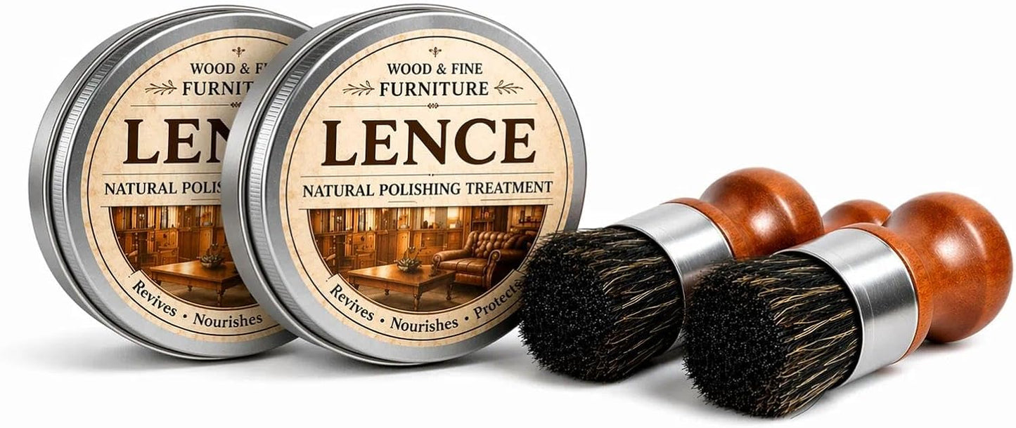 Lence Furniture Balm – All-in-One Wood Scratch Repair, Polishing & Multi-Surface Cleaner for Home & Countertops - Includes Application Brush(1pcs)