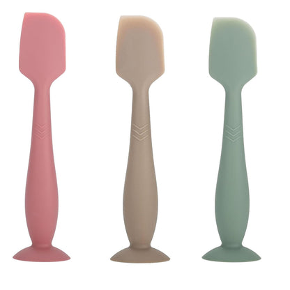 Baby Diaper Cream Spatula, Seeway 3 pack Baby Butt Paste Spatula, Diaper Cream Applicator, Silicone Butt Spatula for Newborn Babies (dark pink, green, brown)