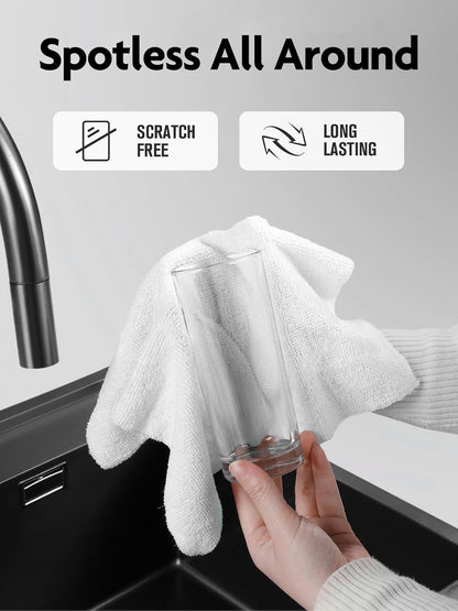 Fantasticlean Microfiber Cleaning Cloth Roll -40 Pack, Tear Away Microfiber Towels, 12" x 12", Reusable, Washable, Scratch Free, Ultra Absorbent Dishcloth for All-Around Cleaning Supplies (White)