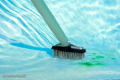 Poolmaster 5-Inch Stainless Steel Pool Algae Detail Brush, Heavy-Duty Aluminum Back, for Gunite Concrete Pools and Spas, Small Narrow Head for Corners, Steps and Tight Areas