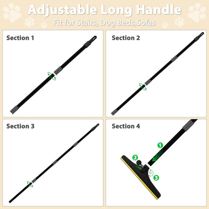 B-Land Carpet Rake for Pet Hair Removal, Reusable Pet Hair Remover with 60” Adjustable Long Handle, Carpet Scraper Dog Cat Hair Remover Tool for Rugs, Mats