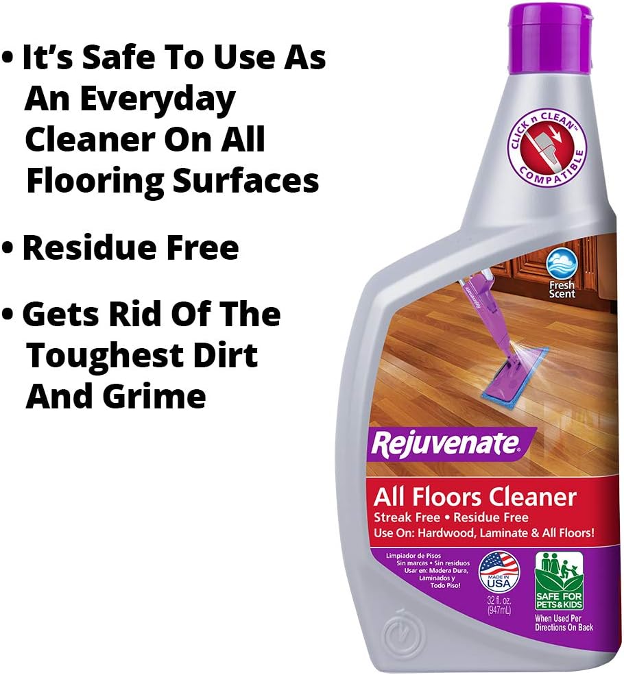 Rejuvenate Click N Clean Multi-Surface Spray Mop All-In-One Kit Cleans And Revitalizes Floors