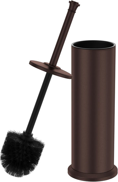 Stain Nickel Toilet Brush and Holder，Extra Long Handled Toilet Brush for Bathroom，Stainless Steel Heavy Duty Toilet Bowl Brush,Removable Inner Bowl,Deep Cleaning Dense Bristles Brush -Space Saving