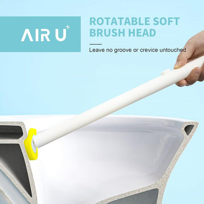 AIR U+ Disposable Toilet Brush, Toilet Bowl Cleaning System with 24 Count Wand Refill, Clean Brush Starter Kit with 1 Toilet Wand, 1 Storage Caddy and 1 Fragrant Tablet (1 + 24)