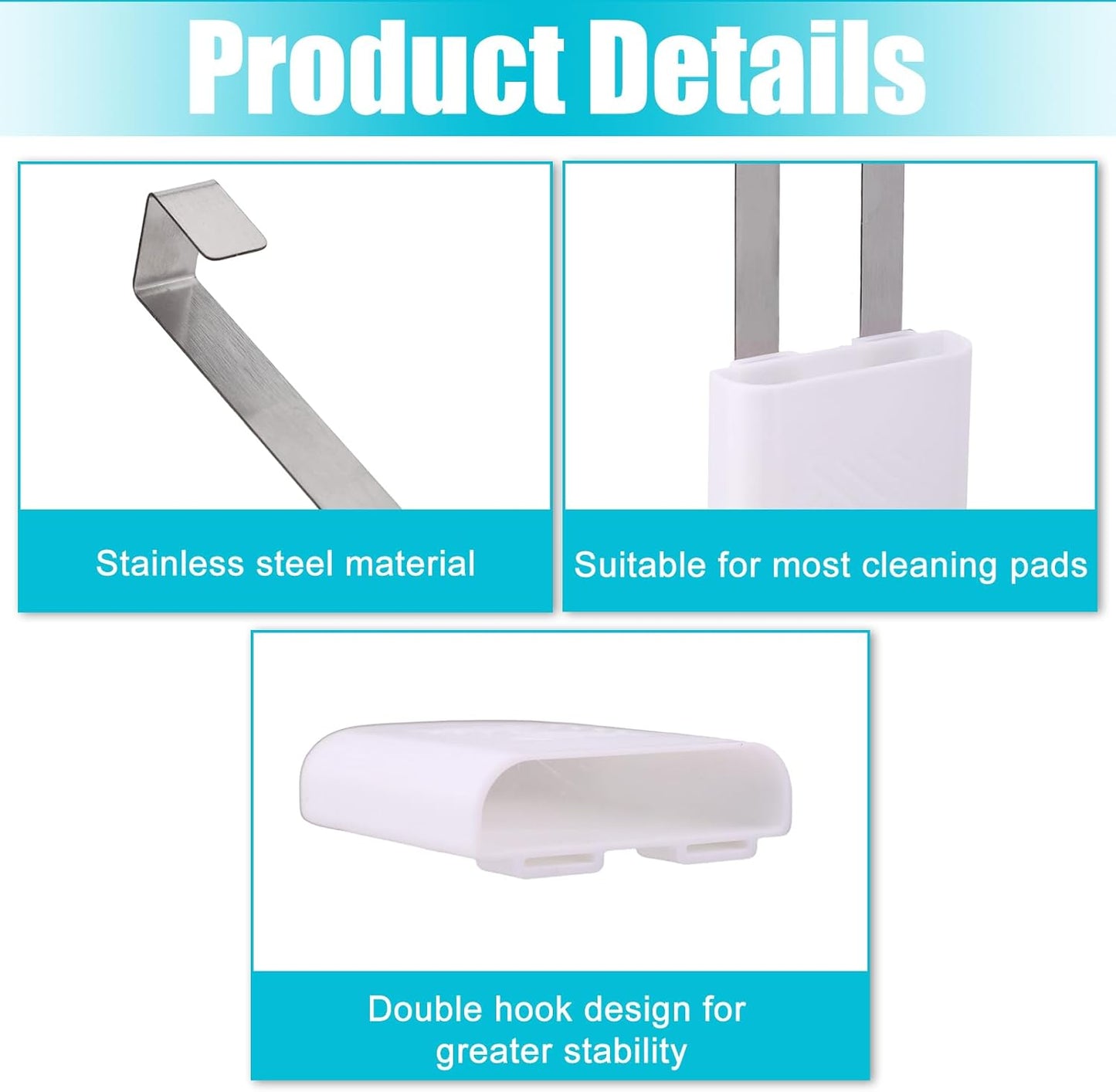 2pcs Toilet Tablet Holder, Plastic & Metal Hanging Bowl Cleaning Tablet Brackets Fits Most Standard Toilet Tablets Tanks Caddy Easy to Install (White)