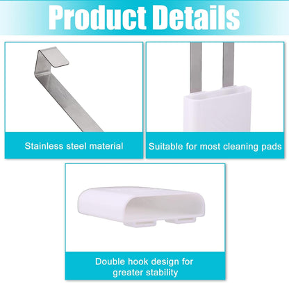 2pcs Toilet Tablet Holder, Plastic & Metal Hanging Bowl Cleaning Tablet Brackets Fits Most Standard Toilet Tablets Tanks Caddy Easy to Install (White)