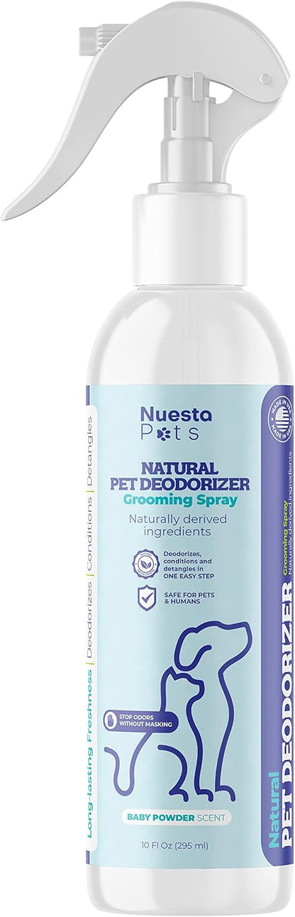 Pets Pet Deodorant & Odor Neutralizer w/Oat & Aloe | Naturally Derived Quick-Drying Deodorizer Spray for Dogs | Safe on Carpets & Furniture | Pet-Safe & Hypoallergenic | Baby Powder Scent