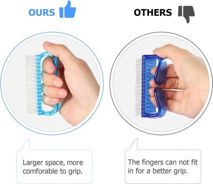 Larbois Handle Grip Nail Brush, Nail Brushes Hand Fingernail Brush Cleaner Scrubbing Kit Pedicure for Toes and Nails Men Women (4 Pack)
