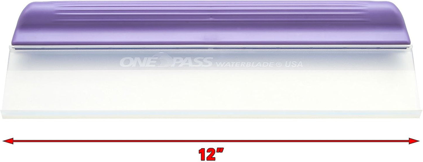 One Pass Classic 12" Waterblade Silicone T-Bar Squeegee Purple (WBL-OP2012CTY)