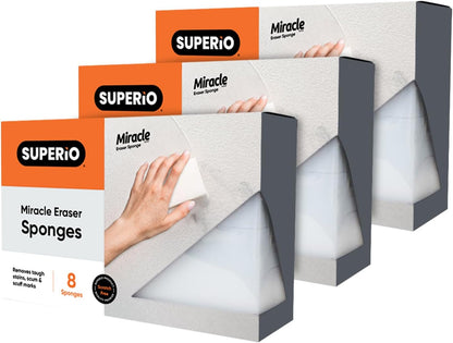 Superior Miracle Eraser Sponge Cleaning Sponge for Floor, Wall, Melamine Sponge Furniture Removes Scuffmarks, Dirt, and Tough Stains, Pack of 8, by Superio (32)
