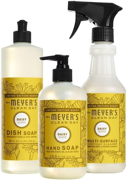 Mrs. MEYER'S Kitchen Set, Dish Soap, Hand Soap, and Multi-Surface Cleaner, 3 CT (Peony)