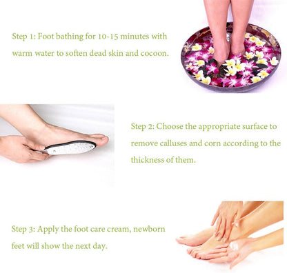 BEZOX Foot File Callus Remover, Double Sided Foot Scrubber for Dead Skin, Stainless Steel Pedicure File for Cracked Heel W/Cloth Storage Bag & Gift Box
