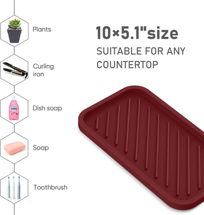 EG-SIPRO Silicone Sponge Holder, Kitchen Sink Organizer Tray, Sponge Caddy for Bathroom Counter, Dish Soap Holder, Scouring Pad