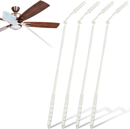 Colingmill 12 Pcs 3 ft Replacement Handles Compatible with Duster Refills, Extendable Long Extended Handle Only, Adjustable Length for Ceiling Fans, Blinds, Shelves, Windows (White)