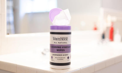 White House Cleaning Vinegar Wipes, Lavender (80 Wipe Count)