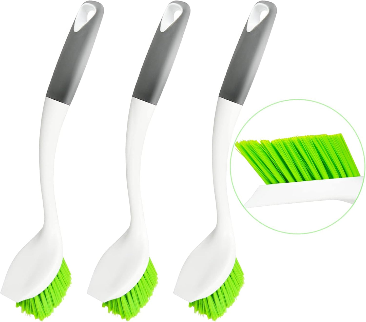 3 Pack Dish Brush,Dish Scrub Brush, Kitchen Scrub Brush for Cleaning Dishes, Double Sided Bristles Scrubber Cleaner for Dishes,Sink,Pots,Pans,Bathroom Shower,Tile,Tubs