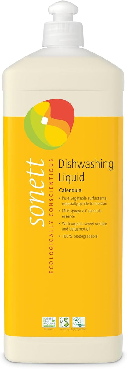 Sonett Organic Dishwashing Liquid Organic 100% Biodegradable Lemon, 34 Fl.Oz (1 Count)