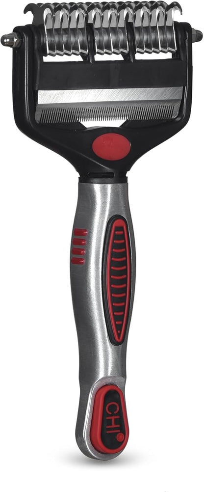 CHI for Dogs Rubber Fur Accumulator Brush, Dog Grooming Tool for Removing Loose Hair and Lint from Coats Furniture Clothing and Car Seats, Flexible Rubber Bristles, Easy Clean Grooming Brush