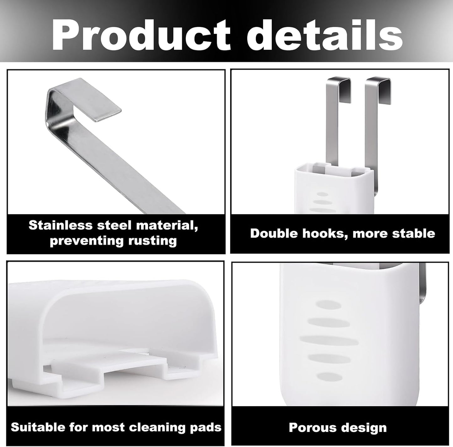 Toilet Tank Tablet Holder, Hanging Toilets Bowl for Toilets Tank Tablet, Plastic & Stainless Steel Tablets Organizer Reduces Dissolved Residue Buildup, Toilet Tank Accessory, White