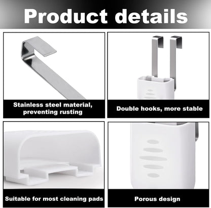 Toilet Tank Tablet Holder, Hanging Toilets Bowl for Toilets Tank Tablet, Plastic & Stainless Steel Tablets Organizer Reduces Dissolved Residue Buildup, Toilet Tank Accessory, White