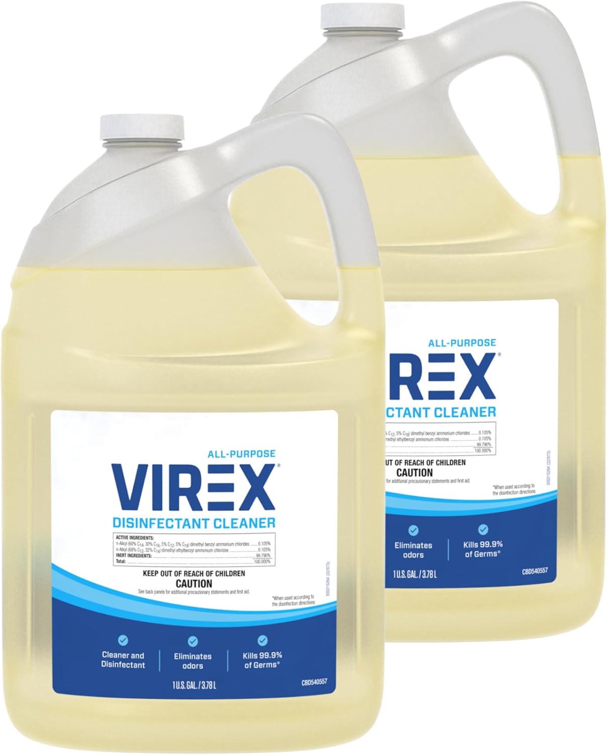 VIREX Diversey CBD540540 All Purpose Disinfectant Cleaner, For Home & Commercial Use, Kills 99.9% of Germs, Multi-Surface, Lemon Scent, Capped Ready-to-Use Spray, 32-Ounce