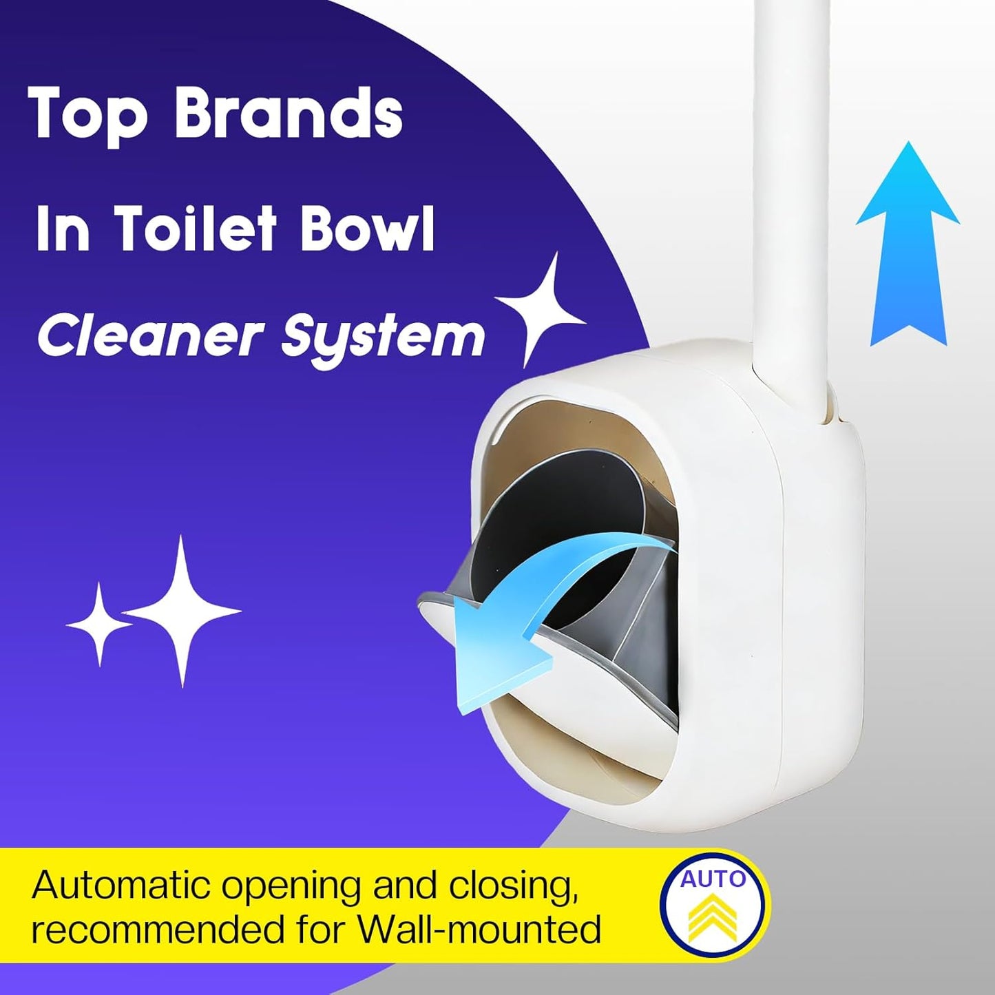 Disposable Toilet Brush Toilet Bowl Cleaner Wall Mounted Toliet Wand Kit with Holder Toilets Cleanings Stick Cleaning Supplies 42 Refills Pads for Cleaning and Hygienic Bathroom Maintenance