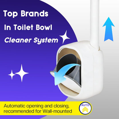 Disposable Toilet Brush Toilet Bowl Cleaner Wall Mounted Toliet Wand Kit with Holder Toilets Cleanings Stick Cleaning Supplies 42 Refills Pads for Cleaning and Hygienic Bathroom Maintenance