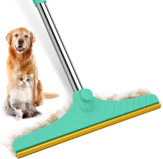 Carpet Rake for Pet Hair Removal - 60" Adjustable Long Handle Carpet Rake, 3 in 1 Reusable Pet Hair Removal Tool Kit, Cat Dog Fur Rakes Scraper Carpet Broom for Carpets, Rugs, Mats