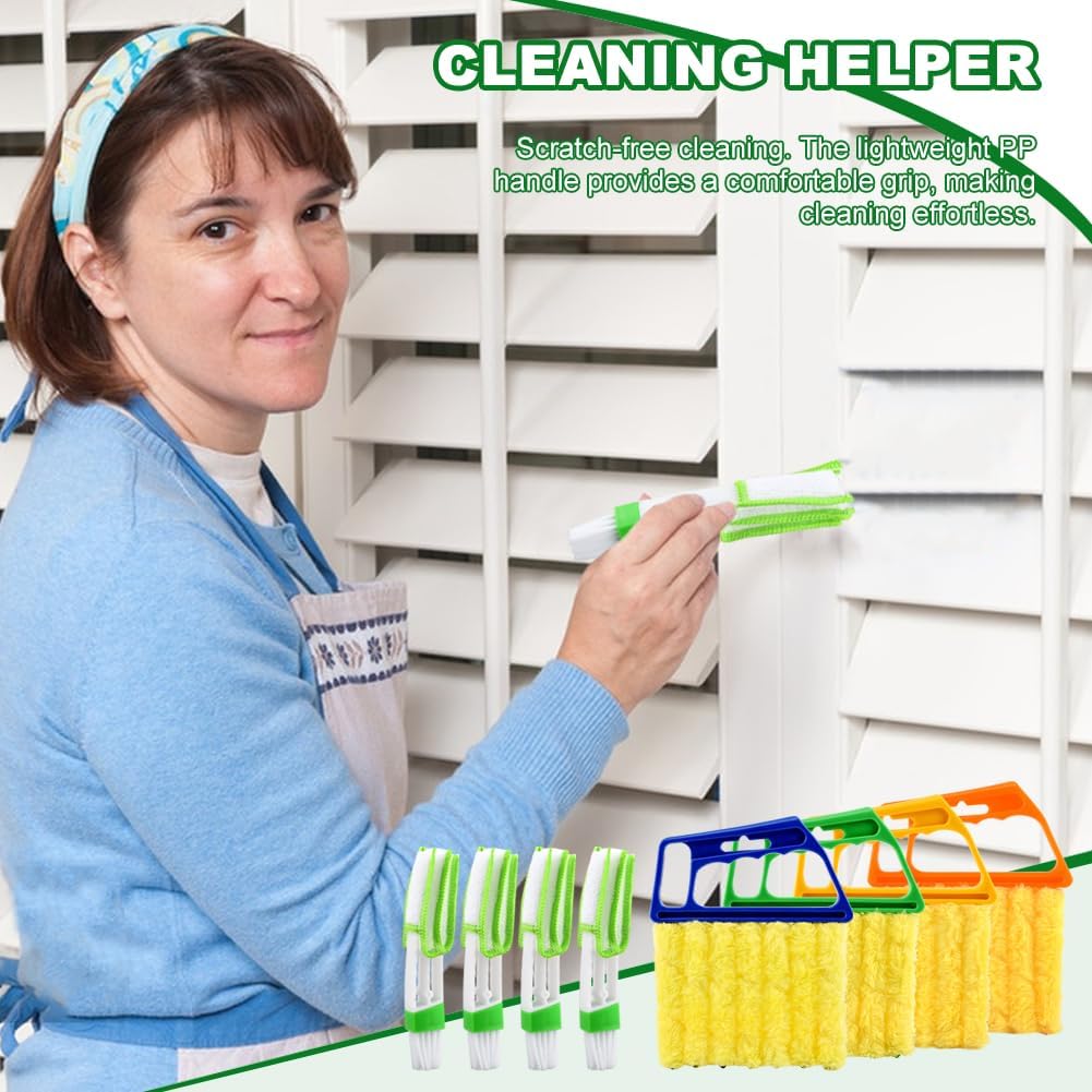 5Pcs Blind Cleaner Duster Tool Window Blind Cleaner,7 Fingers Dusting Cleaners and Air Vent Cleaners for Blinds,Air Conditioner Vents,Fans Vents,Detachable and Washable(Yellow+Green+Blue)