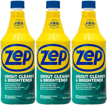 Zep Industrial Grout Cleaner and Brightener - 32 oz (Pack of 4) ZU104632 - Deep Cleaning Pro Formula