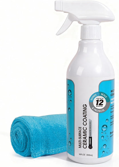 Ceramic Coating Spray for Stainless Steel & Glass - Fingerprint & Water-Spot Repellent, Long-Lasting Surface Protection for Kitchen & Bath (500ml)