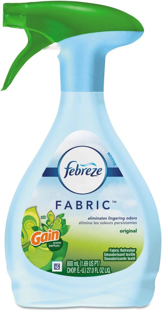 FABRIC Refresher/Odor Eliminator, Gain Original, 27 oz Spray Bottle, 4/Carton