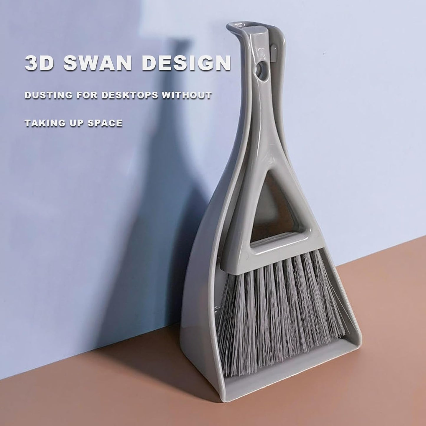 Dust Pan Broom Brush Dustpan -Mini Broom and Dustpan Combo Set, Handheld Sweeper Cleaning for Tables, Keyboards, Guinea Pig Cage, and Cat Litter, etc. (White)