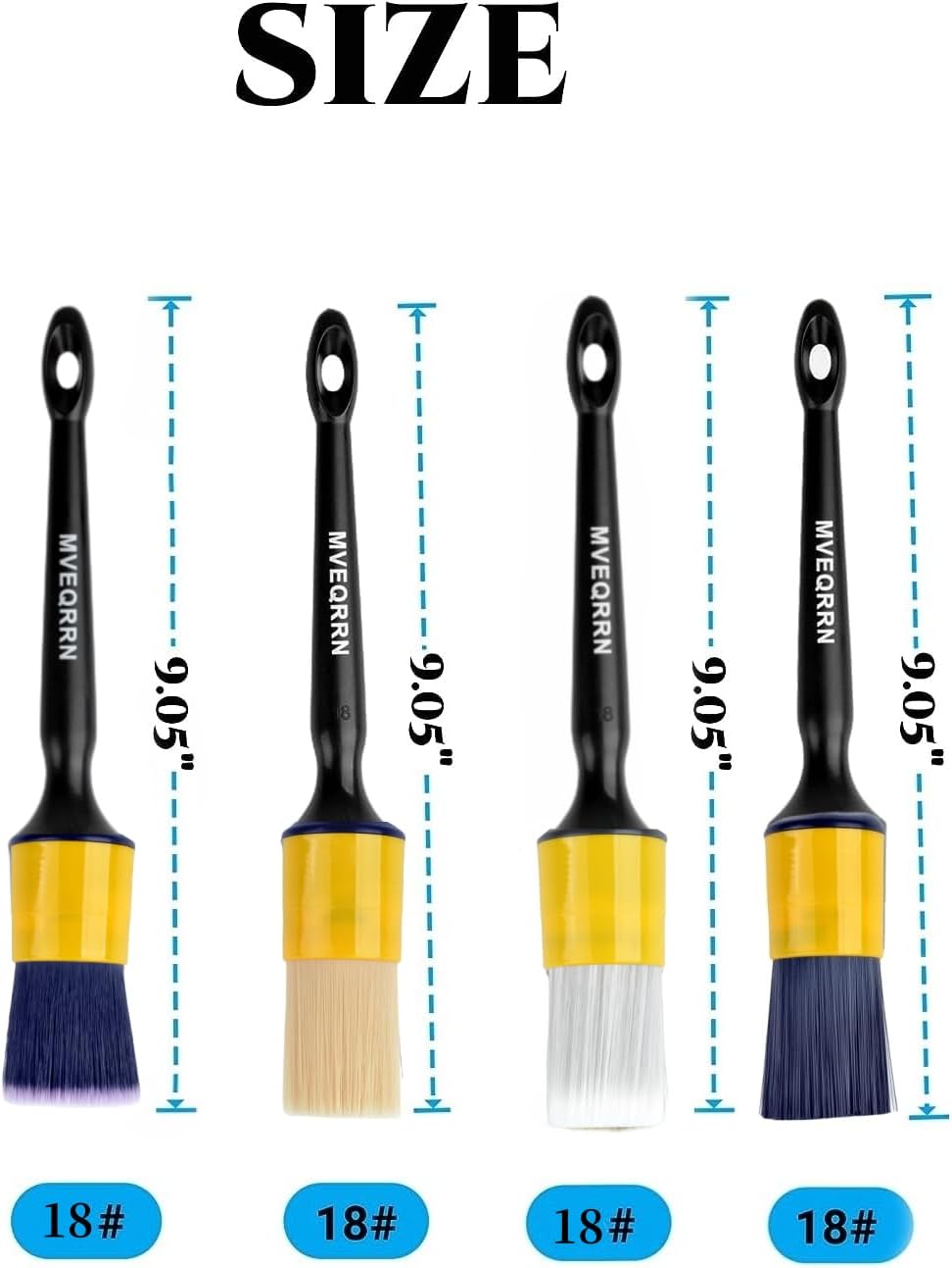 MVEQRRN Boars Hair Ultra Soft Detailing Brushes Set, 4 Pcs Premium Natural Boars Bristles, 1 Pcs Duster Detail Brush for Cleaning Car Interior Dashboard Leather Seat