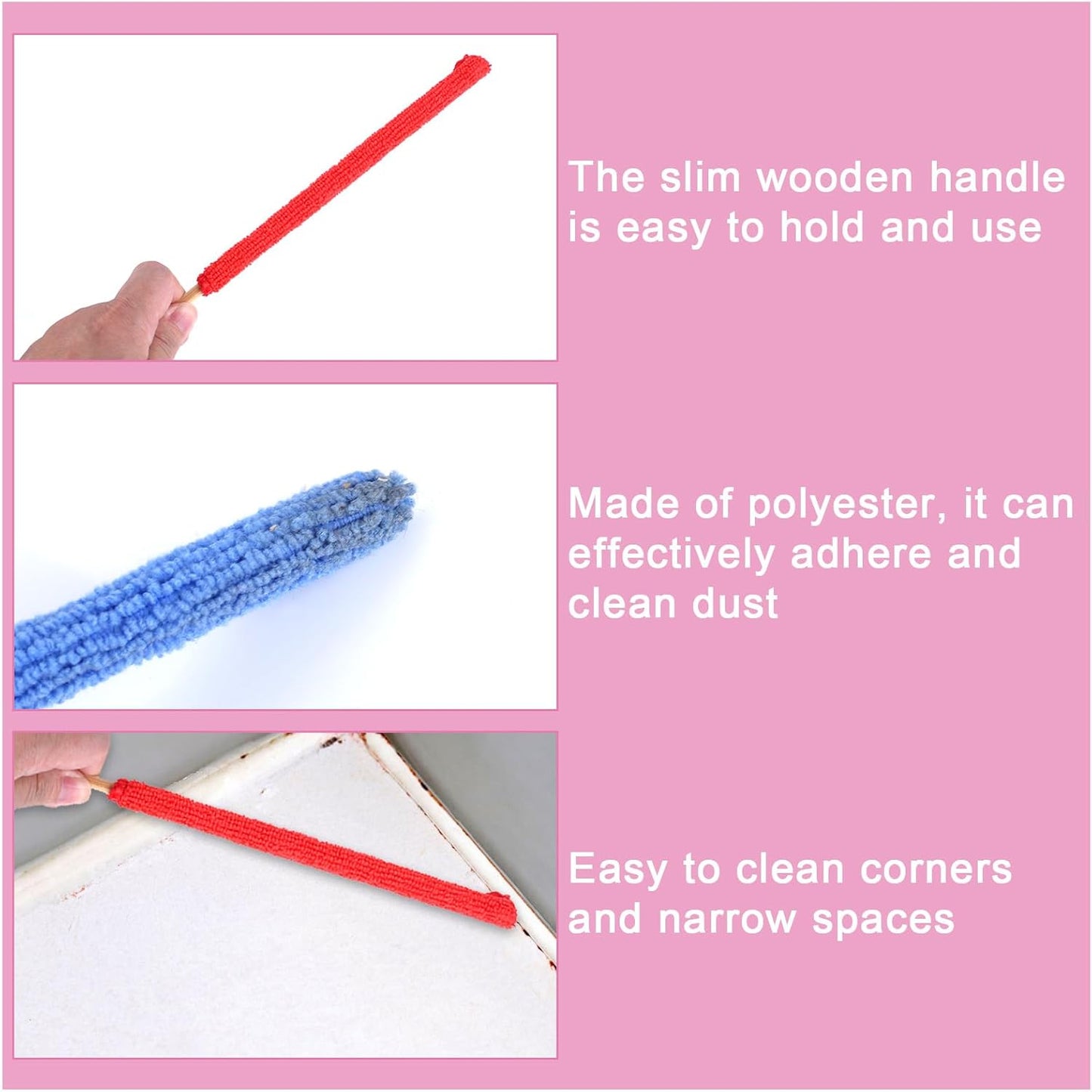 15 Pcs Fan Cleaning Brush, 26.5cm/10.43inch Air Vent Cleaner,Microfiber Detail Air Conditioner Vents Cleaners Car Crevice Clean Tool Small Duster Sticks Blinds Dusters for Cleaning Dusting Tools