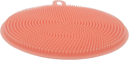 Handy Housewares 4" Round Silicone Dish Scrubbing Sponge/Vegetable Scrubber Brush (Pastel Blue, 1 Pack)