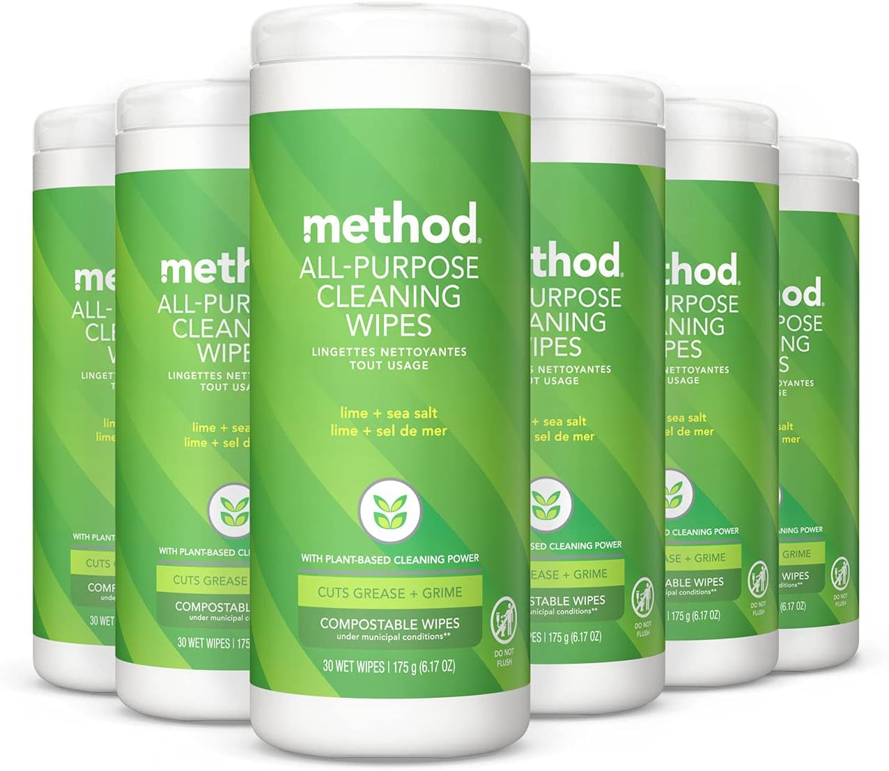 Method All-Purpose Cleaning Wipes, Pink Grapefruit, Multi-Surface, Compostable, 70 Count (Pack of 1)