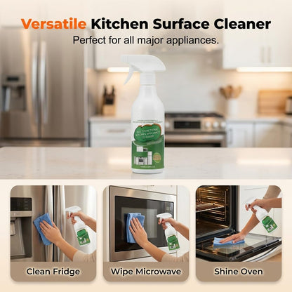 Multi-Purpose Enzyme Foam Cleaner, 2026 New Heavy-Duty Kitchen Oil Remover Spray Degreaser Powerful Household Appliance Cleaner Spray for Cooktop Appliance Includes Towel and Sponge Wipes (1PCS)