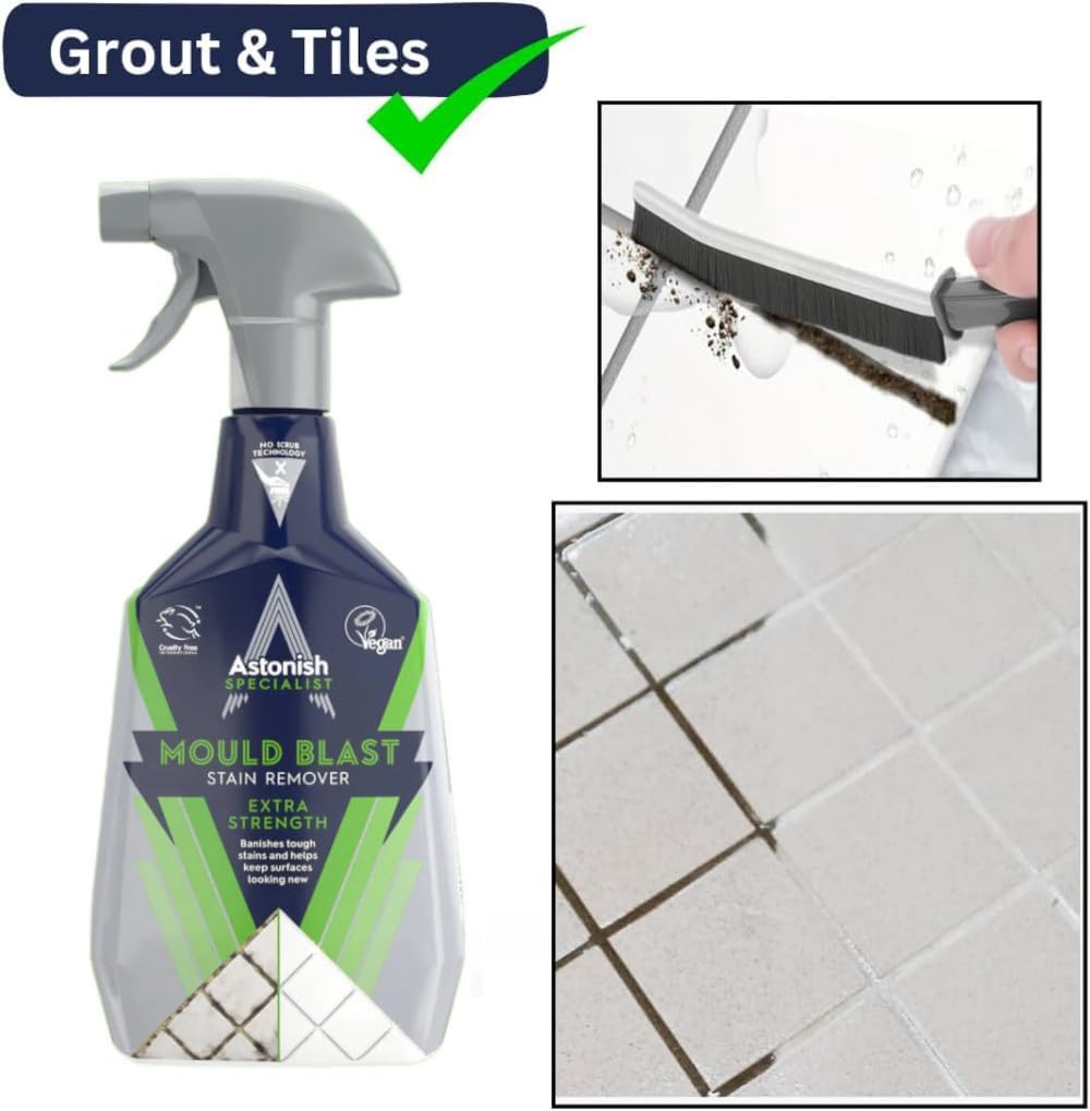 Astonish Apple Burst Household Cleaner - Shower Curtain, Shower Door, Bathroom Tiles - Hard Water Stains, Rust & Calcium Bathroom Cleaner - No Scrub, Cruelty Free Cleaning Supplies, 750ml Bottle