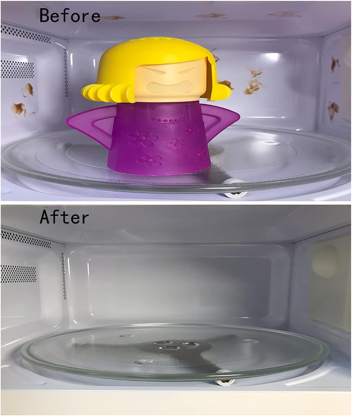 Asltw Angry Mama Microwave Steam Cleaner for Microwave Oven Cleaning, Vinegar Steam Deodorizer Kitchen Cleaning Tool, Reusable BPA Free Steam Cleaning Gadget for Fast Odor & Stain Removal (Green)