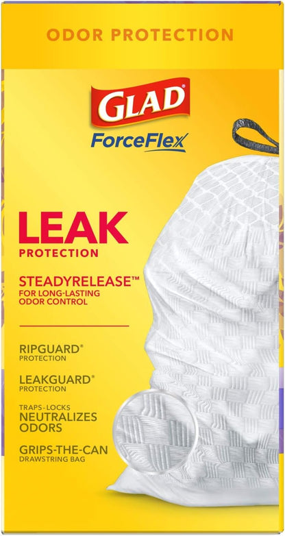 Glad ForceFlex Tall Kitchen Trash Bags, 13 Gal, Gain Lavender with Febreze, 110 Ct (Pack May Vary)