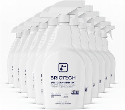 BRIOTECH Sanitizer Disinfectant Hypochlorous, Kill 99.99% of Viruses & Bacteria, Control Mold, Eliminate Odor, Gentle for Nursery & Play Rooms, Food Contact Surface Sanitizer, 1 Gallon Refill
